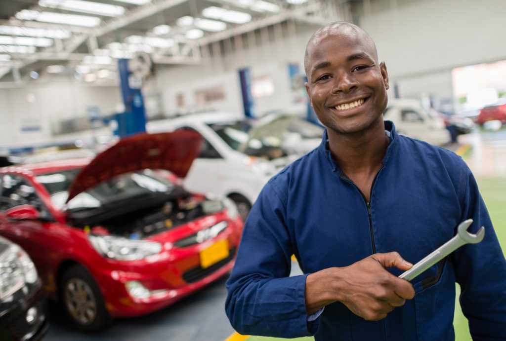 Mechanic at a car garage