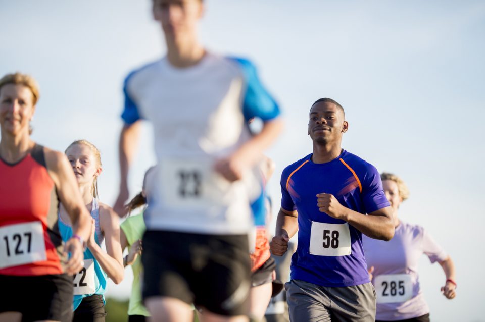 Running in races on a Sunny Day