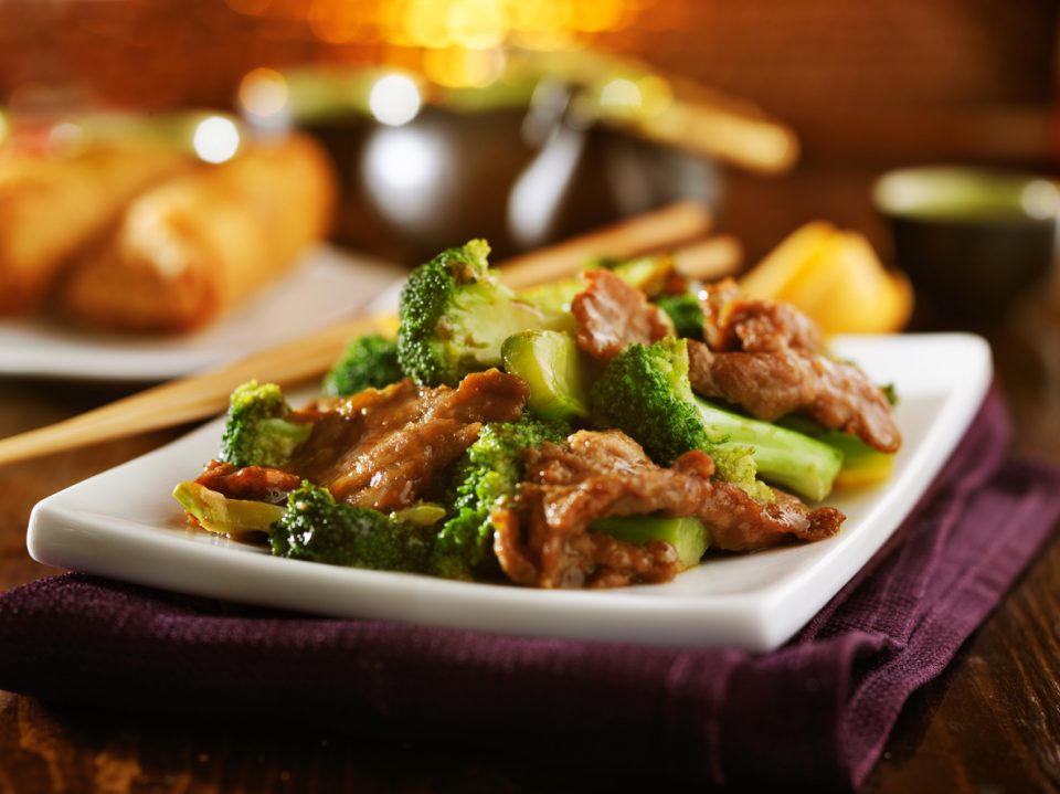 beef and broccoli chinese stirfry at Chinese restaurants