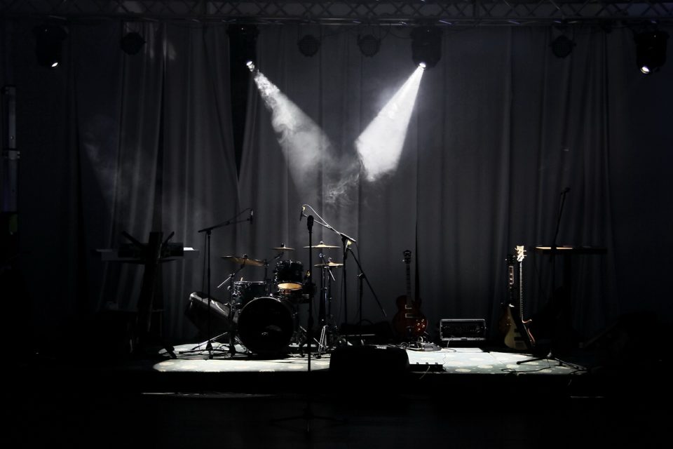 Stage in Lights before Greenville Concerts
